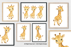 15 Bundle Watercolor Giraffe Yellow Kids Animal Wildlife Product Image 4