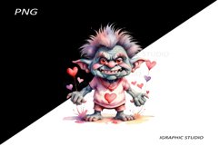 Valentines Day Troll clipart, Troll clipart Product Image 1
