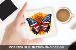 4Th Of July Butterfly- Coaster Sublimation Design Product Image 1