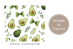 Watercolor Avocado Tumbler Wrap, Bows Tumbler Template Product Image 4