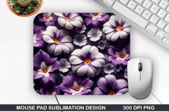 3D Flowers Mouse Pad Sublimation, Flowers Mouse Pad PNG Product Image 1