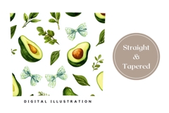 Watercolor Avocado Tumbler Wrap, Floral Tumbler Template Product Image 4