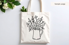 Hand Drawn Fall Watering Can With Leaves SVG Product Image 4