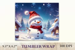 Sublimation Tumbler Wrap Christmas Cute Snowman / Png file Product Image 2