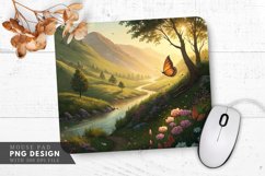Serene Valley Butterfly Bliss Mouse Pad PNG Design Product Image 1