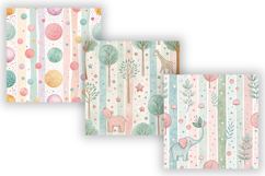 Pastel Abstract Seamless Patterns, Candy Color Stripes Product Image 4