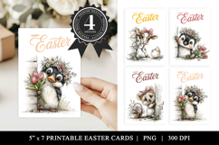 Easter Animal Friends Printable Card Set PNG Product Image 1