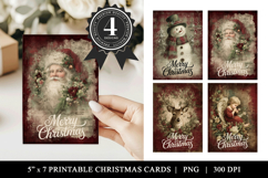 Vintage Santa Christmas Cards Set Product Image 1