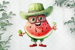 Cartoon Fruits Watermelon Watercolor Sublimation Product Image 1