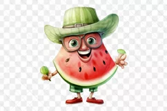 Cartoon Fruits Watermelon Watercolor Sublimation Product Image 3
