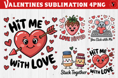 Cute Valentine's sublimation | Valentines day love clipart Product Image 1