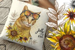 Cool jolly cat in sunflowers Product Image 4