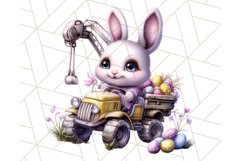 Pastel Easter Construction Clipart, Bunny Truck PNG Product Image 4