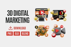 3D Digital Marketing Icon Pack 02 Product Image 1