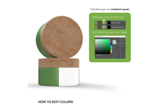 Plastic Jars With Wooden Lids - PSD Mockup Product Image 4