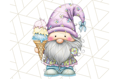 Ice Cream Gnome Clipart PNG Summer Dessert Art, Summer Gnome Product Image 4