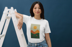 Minimalist Sunrise Hillside Pillow Design Product Image 4