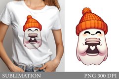 Cute Ghost Sublimation. Cute Ghost T-Shirt Design Product Image 1