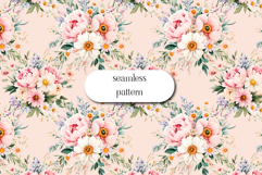 Wildflowers Digital Paper , Flowers Scrapbook, Meadow paper Product Image 1