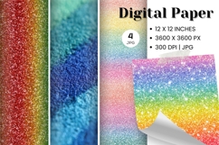 Rainbow Watercolor Background Abstract Digital Paper_83 Product Image 1