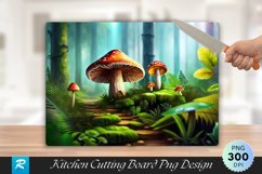 Mushroom in the Middle of a Forest Cutting Board PNG Design Product Image 1
