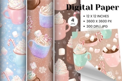 Coffee Flower Background Wallpaper Pattern Digital Paper_1 Product Image 1