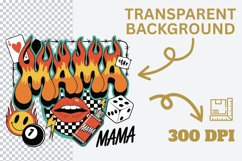 Flame Mama Sublimation Design | Retro Edgy Mama PNG Product Image 3