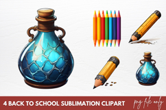 Watercolor Back To School Sublimation Clipart Product Image 1