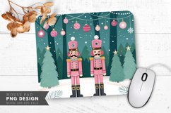 Nutcracker Toys in a Glowing Christmas Forest Mouse Pad PNG Product Image 1