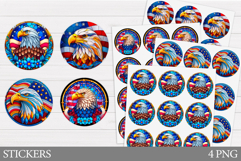Patriotic Eagle Sticker Design. Patriotic Sticker Printable Product Image 1