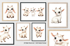 15 Bundle Watercolor Baby Goat Farm Sticker Kids Cartoon Art Product Image 4