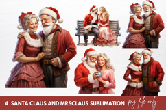 Santa Claus And Mrs Claus Sublimation Clipart Product Image 1