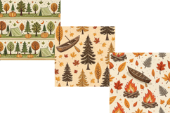 Retro Summer Camp Autumn Seamless Pattern, Digital Paper Product Image 4