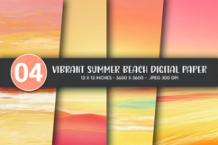 Vibrant Summer Beach Digital Paper Product Image 1