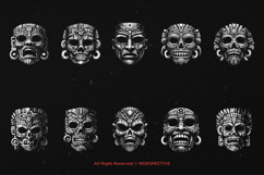 10 Bundle Dark Art Tribal Mask Statue Head Horror Occult Product Image 6