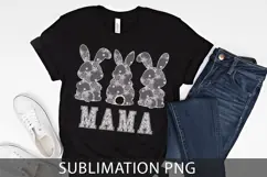 Mama, Lace Bunny PNG, Easter png, Lace Bow Bunny Pn Product Image 1