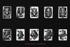 10 Bundle Dark Art Diamond Card King Queen Skull Playing Product Image 6