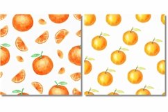 Cute Watercolor Orange Seamless Patterns Product Image 3