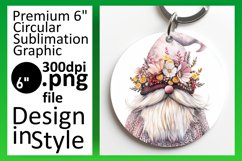 Adorable Gnome Round Ornament Sublimation Circle Product Image 1