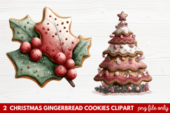 Christmas Gingerbread Cookies Clipart | Cute Holiday Cookie Product Image 1