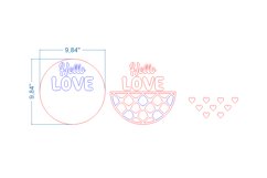 Hello love SVG laser cut files for Glowforge Product Image 4