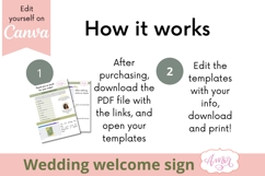 Pink Flowers Wedding Welcome Sign Template editable in Canva Product Image 4