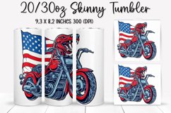 Dog Skull Ride An American Flag - Tumbler Sublimation Design Product Image 1