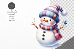 Christmas clipart, Snowman clipart, Winter sublimation Product Image 1