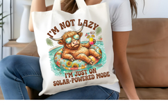 Funny Highland Cow PNG, Solar Powered Mode Sublimation Product Image 4