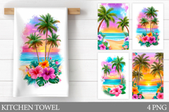 Sea Kitchen Towel Design. Sea Sublimation Product Image 1
