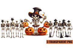 Watercolor Funny Halloween Skeleton sublimation , PNG Product Image 1