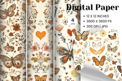 Butterfly Pattern Background Digital Paper Wallpaper_2 Product Image 1