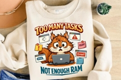 Too Many Tasks Not Enough RAM Cat PNG Design Product Image 4