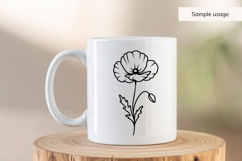 Hand Drawn Poppy Flower Stem SVG Product Image 4